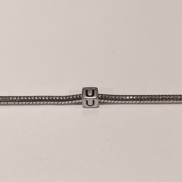 Silver U Spacer Charm for Pandora Style Bracelet - Picture 3 of 5